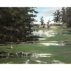 【玲廊滿藝】洪俊銘-倒影裡的藍天微風72.5x91cm