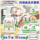 日本LION獅王-植物性除料理後油垢異味洗手慕斯230ml/按壓白瓶-柑橘香(廚房烹飪髒污泡泡洗手,去蔥蒜生鮮腥臭親膚洗手乳,手部香氛護理清潔露)