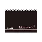 美加美 25K素描本(上翻)-黑/藍 5本/包 AF5554/AF5555 黑色