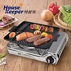 妙管家 全不鏽鋼磁吸卡式爐 K800MS+不沾長型烤盤HKGP-005