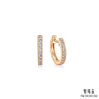 【點睛品】Daily Luxe 排鑽小光圈 18K玫瑰金鑽石耳環(一對)