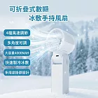 【MCK】可折疊式數顯冰敷手持風扇_電池容量:4000mAh (手持式 冰敷 冷凝 製冷 隨身風扇 掛脖 折疊風扇 冰敷風扇) 白色