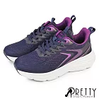 【Pretty】女 運動鞋 休閒鞋 厚底鞋 健走鞋 彈力厚底 飛編 JP23.5 藍色
