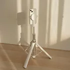 美極品【 三腳快開棒-磁吸版 】全機型適用 N52磁吸＋夾具  一丟即開 丟丟棒 藍牙遙控 旅行必備  皓月白-快開棒-磁吸版