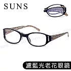 高機能折疊老花眼鏡 英倫格紋風 濾藍光老花眼鏡 高硬度耐磨鏡片 配戴清晰 100度