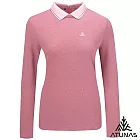 【ATUNAS 歐都納】女款羊毛長袖POLO衫/透氣排汗/大尺碼A1PS2553W- S 灰粉
