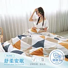 【BUHO布歐】舒柔安眠銀離子抗菌鋪棉床包枕套組-單人 《棱彩之境》