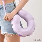 義大利La Belle《波波甜甜圈》頸枕-2入3色任選(杏色/紫色/灰色) 加贈秒收購物袋 紫色2入