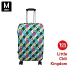 LittleChili行李箱套551-格紋貓頭鷹綠 M