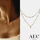 AEC PARIS 巴黎品牌 珍珠母貝 金色簡約雙層項鍊 Collier chaîne Hedelia