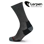 Lorpen 男美麗諾羊毛健行襪 MHLCM 【灰黑】M-L (西班牙製造 羊毛襪) M 灰黑