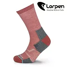 Lorpen 女美麗諾羊毛健行襪 MHLCW 【紅灰】S-M (西班牙製造 羊毛襪) S 紅灰
