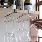 【日本霜山】304不鏽鋼懸掛式高腳杯收納架/倒掛杯架
