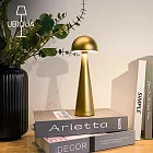 【義大利UBIQUA】Tiny 微柔蕈光輕奢風USB充電式檯燈- 霧面金