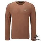 【ATUNAS 歐都納】男款經典保暖長袖圓領衫/長T/大尺碼A2TS2545M- M 核果棕