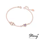 【客製品】STORY故事銀飾-Kuromi & MyMelody邱比特系列-美樂蒂小翅膀誕生石純銀手鍊 玫瑰金