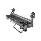 【野一夏】免釘太空鋁按壓式吸盤雙杯置物架 防水防油 廚房調味收納架 多尺寸可選 -50CM