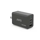 【JINPEI 錦沛】65W GaN氮化鎵 Type-C三孔快充充電器 (支援iPhone17/16/Mac筆電充電頭) 黑色