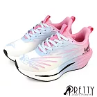 【Pretty】女 休閒鞋 運動鞋 輕量 透氣 厚底 綁帶 EU36 粉紅色