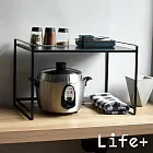 Life+ 純色風尚 多功能微波爐置物架 收納架_2色任選 黑色