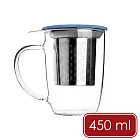 《ibili》附蓋玻璃濾茶馬克杯 - 天藍450ml