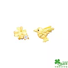 幸運草金飾 福羽蜂鳥黃金耳環