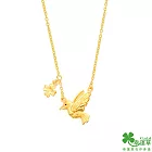 幸運草金飾 福羽蜂鳥黃金項鍊