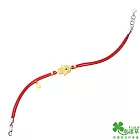 幸運草金飾 願之手印黃金/水晶編織手鍊