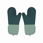 【Homely Zakka】北歐高顏值加厚耐高溫防水矽膠多層隔熱防燙手套1雙_4色任選 莫蘭迪綠