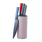 【CookPower 鍋寶】黑鑽匠鋒萬用刀具收納組_2色任選 奶霧砂