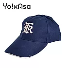 【Yo!kAsa】刺繡字母透氣棒球帽(兩色任選) 深藍色