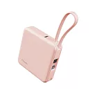 【amuok】5000mAh Cube迷你雙線行動電源 行充 自帶線行動電源 粉色