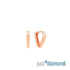 【Just Diamond】簡約光華-三角形 18K玫瑰金耳環(網路限定)