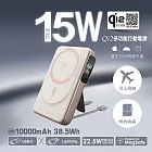 SAVEWO 救世 Qi2 多功能行動電源 10000mAh(有標示Wh 可上飛機) 象牙金