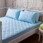 【AGAPE雅家倍】MIT台灣製 防潑水防蹣抗菌床包式保潔墊 加大6x6.2尺 天空藍