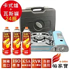 怡家寶 E-JOBO 韓國進口萊莉雅卡式瓦斯爐/台+瓦斯罐24瓶超值組 登山 露營 聚餐 瓦斯罐 野炊器具