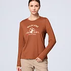 【荒野wildland】女彈性圓領暖感印花機能衣191紅茶 M 191紅茶