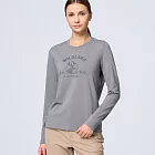 【荒野wildland】女彈性圓領暖感印花機能衣196霧灰色 S 196霧灰色