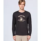 【荒野wildland】男彈性圓領暖感印花機能衣黑色 M 黑色