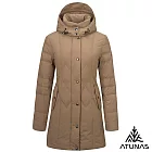 【ATUNAS 歐都納】女款保暖HEAT CORE蓄熱保暖中長版羽絨外套A1GA2532W- S 卡其