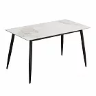 IDEA-輕奢花紋圓角岩板長方餐桌(兩款可選.運費另計) 香奈兒白