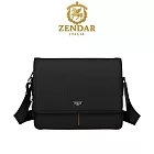 【ZENDAR】台灣總代理 限量3折 頂級高彈性防潑水郵差包肩背包 HEAT35系列 全新專櫃展示品(黑色 男包)