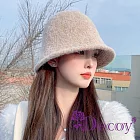 【Decoy】甜美百搭 羊絨保暖日系遮臉水桶帽/粉 粉色