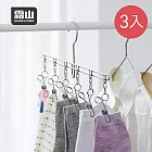 【日本霜山】304不鏽鋼一字型纖形內衣/襪子晾曬架(6夾)-3入