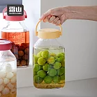 【日本霜山】單向排氣玻璃密封罐/醃漬罐/梅酒罐(附提把)-2.2L- 黃