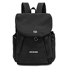 【Sayaka紗彌佳】買一送一! 買就送手拿包 極輕量0.3kg 都市漫步空氣感撞色抽繩 超輕量防潑 後背包 -黑色