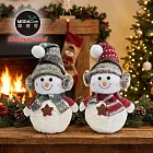 摩達客-超萌聖誕雪人毛氈擺飾(大)單入_交換禮物耶誕派對 咖啡色款