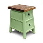 【C’est Chic】小洋樓實木雙抽方凳-幅33cm-3色可選 風化豆綠