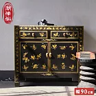 【C’est Chic】金閣描花雙抽雙門楊木收納櫃-幅90cm-風化黑