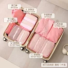 【Life+】新升級高質感旅行收納袋7件組_6款任選  嫩粉色